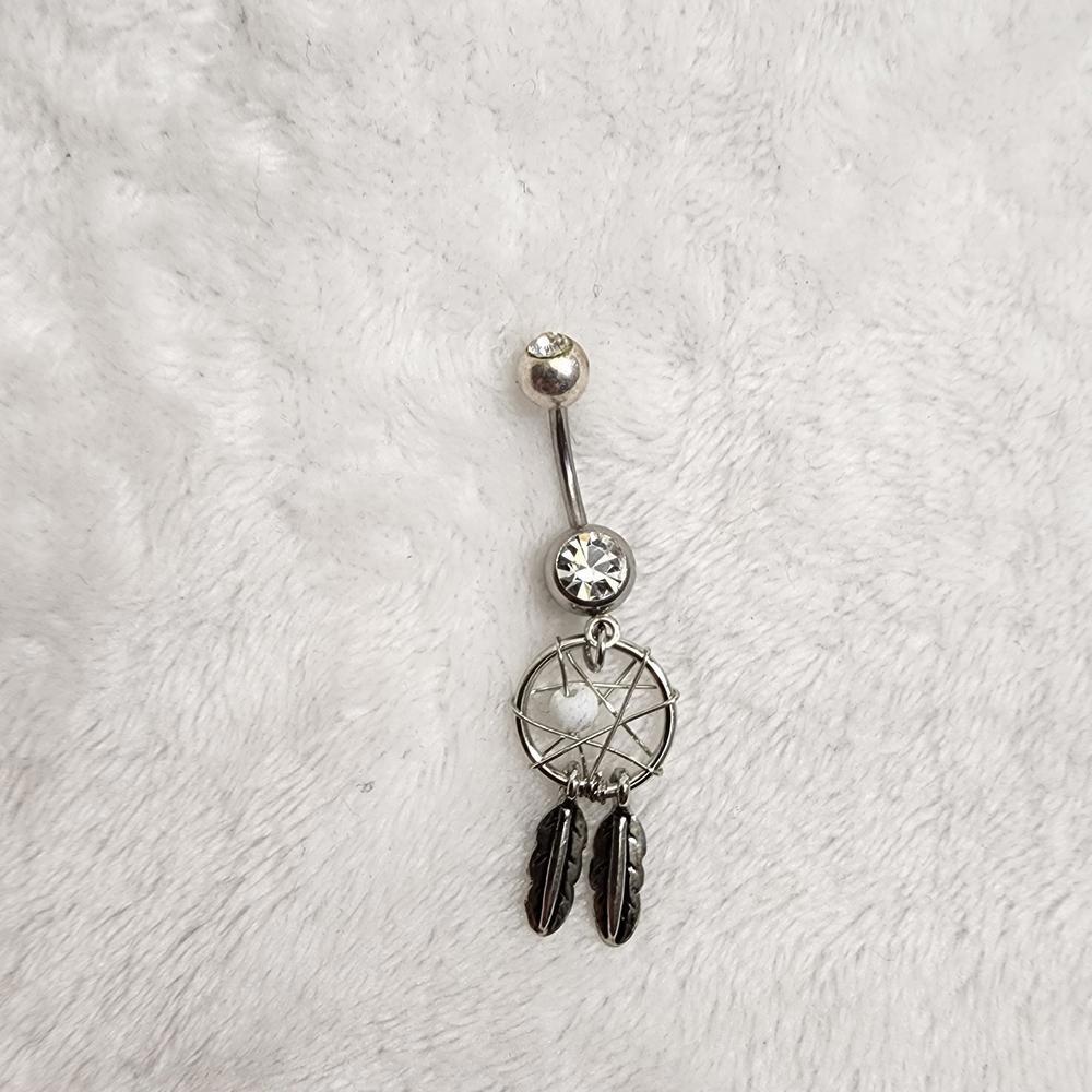 Silver Dreamcatcher Belly Button Ring - image 6